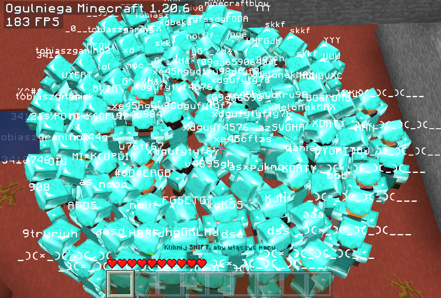 minecraft screenshot with many players